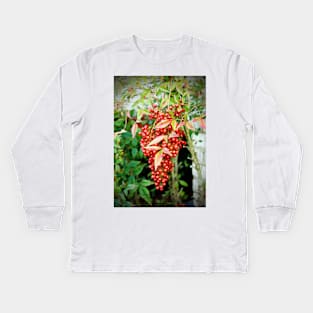 Red Berries Kids Long Sleeve T-Shirt